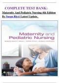    COMPLETE TEST BANK&colon; Maternity And Pediatric Nursing 4th Edition By Susan Ricci Latest Update&period; 