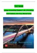 TEST BANK - Haddock & Price&comma; College Accounting Chapters 1 - 30&comma; 17th Edition&comma; Verified Newest Version