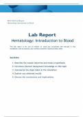 WGU C683 Lab Report Hematology&colon; Introduction to Blood&vert;Latest Update with complete solution