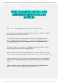 PSYCHOLOGICAL TESTING AND ASSESSMENT QUESTIONS AND ANSWERS