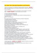 Car Sales Test Colorado Questions and Answers