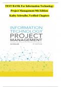 TEST BANK For Information Technology Project Management 9th Edition  Kathy Schwalbe&comma; Verified Chapters  