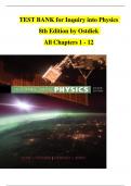TEST BANK for Inquiry into Physics  8th Edition by Ostdiek  All Chapters 1 - 12 &emsp;
