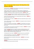 State of Colorado Sales License Test Questions And  Answers &vert;Verified