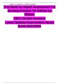 Test Bank for Health Assessment for Nursing Practice 7th Edition by  Wilson&period; 100&percnt; Correct Answers Latest Updated Examination Study  Guide 2023&sol;2024            Test Bank for Health Assessment for Nursing Practice 7th Edition by Wilson&period;                    D