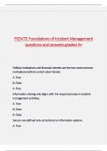 FEDVTE Foundations of Incident Management questions and answers graded A&plus;
