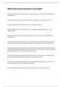 EBCP Final Exam Preparation and Insights