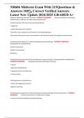 NR606 Midterm Exam With 215Questions & Answers 100&percnt; Correct Verified Answers Latest New Update 2024&sol;2025 GRADED A&plus;