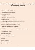Orthopedic Nursing Test Certification Exam 2025 Updated  Questions and Answers 