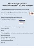 Orthopedic Nursing Study Guide Exam  Questions and Correct Answers 100&percnt; Verified 2025 Updated