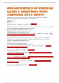 FUNDAMENTALS OF NURSING EXAM 2 QUESTIONS WITH ANSWERS 2025 NEW&excl;&excl;&excl; 