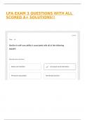 LPA EXAM 3 QUESTIONS WITH ALL SCORED A&plus; SOLUTIONS&excl;&excl;