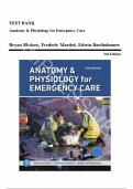 Test Bank for Anatomy physiology for emergency care 3rd edition All Chapters&comma;Guide A&plus;