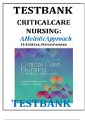 CRITICAL CARE NURSING A HOLISTIC APPROACH 11TH EDITION TEST BANK