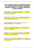 PEST CONTROL BRANCH 2 COMPLETE EXAM &vert; ALL QUESTIONS AND CORRECT ANSWERS &vert; ALREADY GRADED A&plus; &vert; VERIFIED ANSWERS &vert; LATEST VERSION