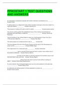 PPROSTART 1 TEST QUESTIONS AND ANSWERS 