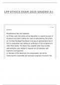 LPP ETHICS EXAM 2025 GRADED A&plus;
