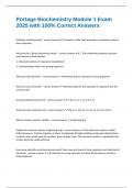 Portage Biochemistry Module 1 Exam 2025 with 100&percnt; Correct Answers