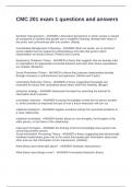 CMC 201 exam 1 questions and answers