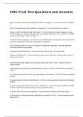 CMC Final Test Questions and Answers