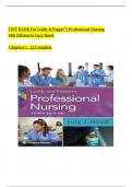 TEST BANK For Leddy & Pepper‟s Professional Nursing 10th Edition by Lucy Hood    Chapters 1 - 22 Complete