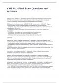 CMS341 - Final Exam Questions and Answers
