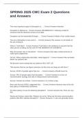 SPRING 2025 CMC Exam 2 Questions and Answers