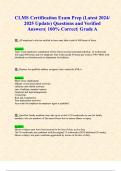 CLMS Certification Exam Prep &lpar;Latest 2024-2025 Update&rpar; Questions and Verified Answers&comma;