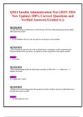 QMA Insulin Test - 100&percnt; Correct&vert; Questions and Verified Answers&vert; Grade A