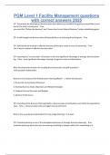 PGM Level 1 Facility Management questions with correct answers 2025