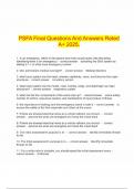   PSFA  Final Questions And Answers Rated A&plus; 2025&period;