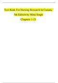 Test Bank For Nursing Research In Canada&comma;  5th Edition by Mina Singh