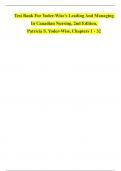 Test Bank for Yoder-Wise&rsquo;s Leading and Managing in Canadian Nursing&comma; 2nd Edition &vert; Verified Q&A &vert; Complete Chapter Coverage &vert; GRADED A&plus; &vert; Latest 2025 Version