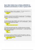 Basic Math Ability Exam A Relias Questions with 100- Correct Answers Verified Updated 2025&period;