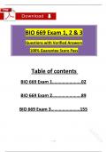 BIO 669 Exam 1&comma; 2&comma; & 3&colon; ALL IN ONE  &lpar;2025 &sol; 2026&rpar; Tested Questions with Revised Correct Answers&comma; &lpar;A&plus; Guarantee&rpar;