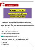 BIO 669 Exam 1 &lpar;2025 &sol; 2026&rpar; Tested Questions with Revised Correct Answers&comma; &lpar;A&plus; Guarantee&rpar;