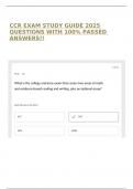 CCR EXAM STUDY GUIDE 2025 QUESTIONS WITH 100&percnt; PASSED ANSWERS&excl;&excl;