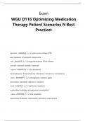 Exam WGU D116 Optimizing Medication  Therapy Patient Scenarios N Best  Practicet