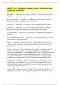 NICET Level 1 Highway Construction &ndash; Questions And Complete Solutions 