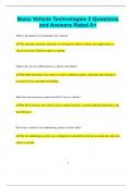 Basic Vehicle Technologies 2 Questions  and Answers Rated A&plus;
