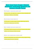 Basic Hand Tools Chapter 3 Modern Automotive Technology Questions and  Answers Already Passed