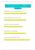 Basic Vehicle Technologies 1&colon; Comfort Questions and Answers Latest Update  Graded A&plus;