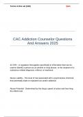 CAC Addiction Counselor Questions And Answers 2025