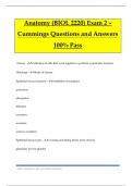 Anatomy &lpar;BIOL 2220&rpar; Exam 2 &ndash; Cummings Questions and Answers 100&percnt; Pass
