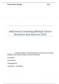 Addictions Counseling Multiple Choice Questions And Answers 2025