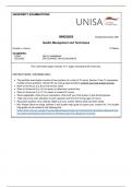 Quality Management and Techniques - MNO2602- EXAM