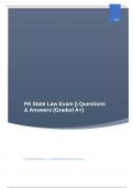 PA State Law Exam &vert;&vert; Questions & Answers &lpar;Graded A&plus;&rpar;