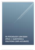 PA Psychology Law Exam &lpar;PPLE&rpar; &vert;&vert; Questions & Solutions &lpar;100&percnt; Accurate&rpar;