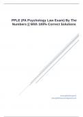 PPLE &lpar;PA Psychology Law Exam&rpar; By The Numbers &vert;&vert; With 100&percnt; Correct Solutions
