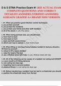 D & S STNA Practice Exam -1 2025 ACTUAL EXAM COMPLETE QUESTIONS AND CORRECT DETAILED